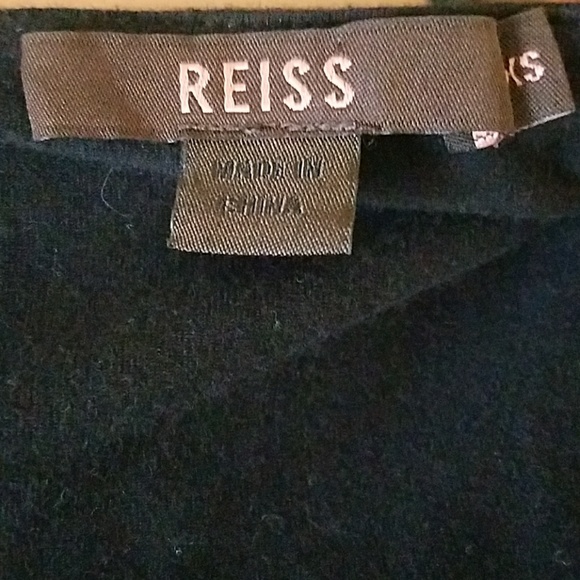 Reiss Black Fitted Stretch Cotton Button Dress - Picture 7 of 8